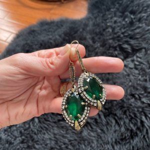 Lulu Frost Green Crystal Drop Post Earrings